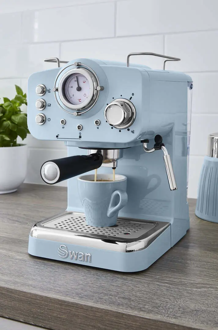 Кофемашина Swan Retro Pump (Light Blue)