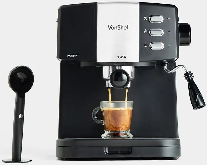 Aparat de facut cafea VonShef 2000098 (Black/Inox)