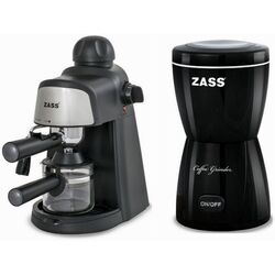 Набор кофеварка + кофемолка Zass ZEM 05 + ZCG 05 (Black)