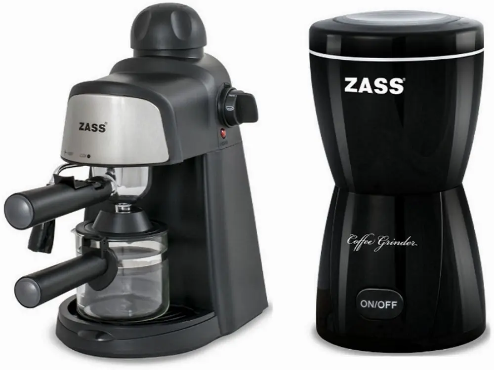 Set cafetiera + risnita de cafea Zass ZEM 05 + ZCG 05 (Black)