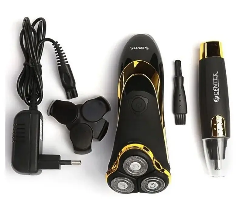 Набор электробритва + триммер для носа Centek CT-2160 2020 (Gold/Black) - 2