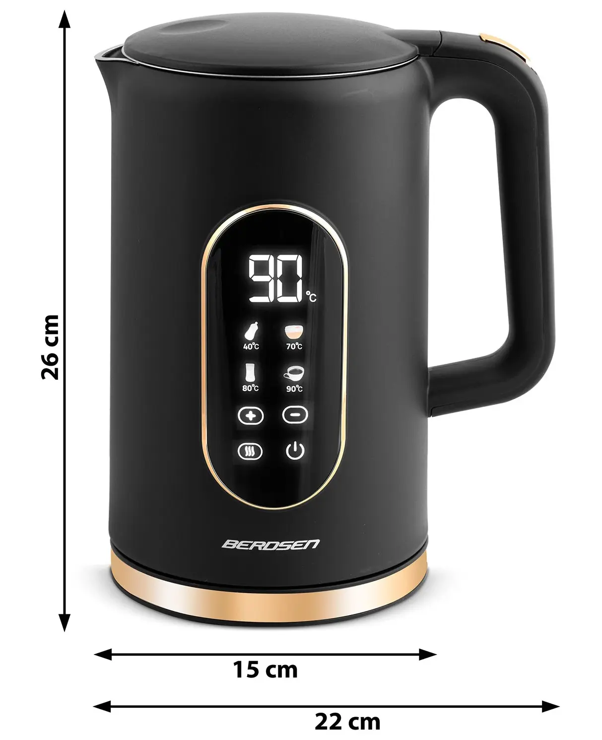 Электрочайник Berdsen BD-712 1,7l (Black/Gold) - 4