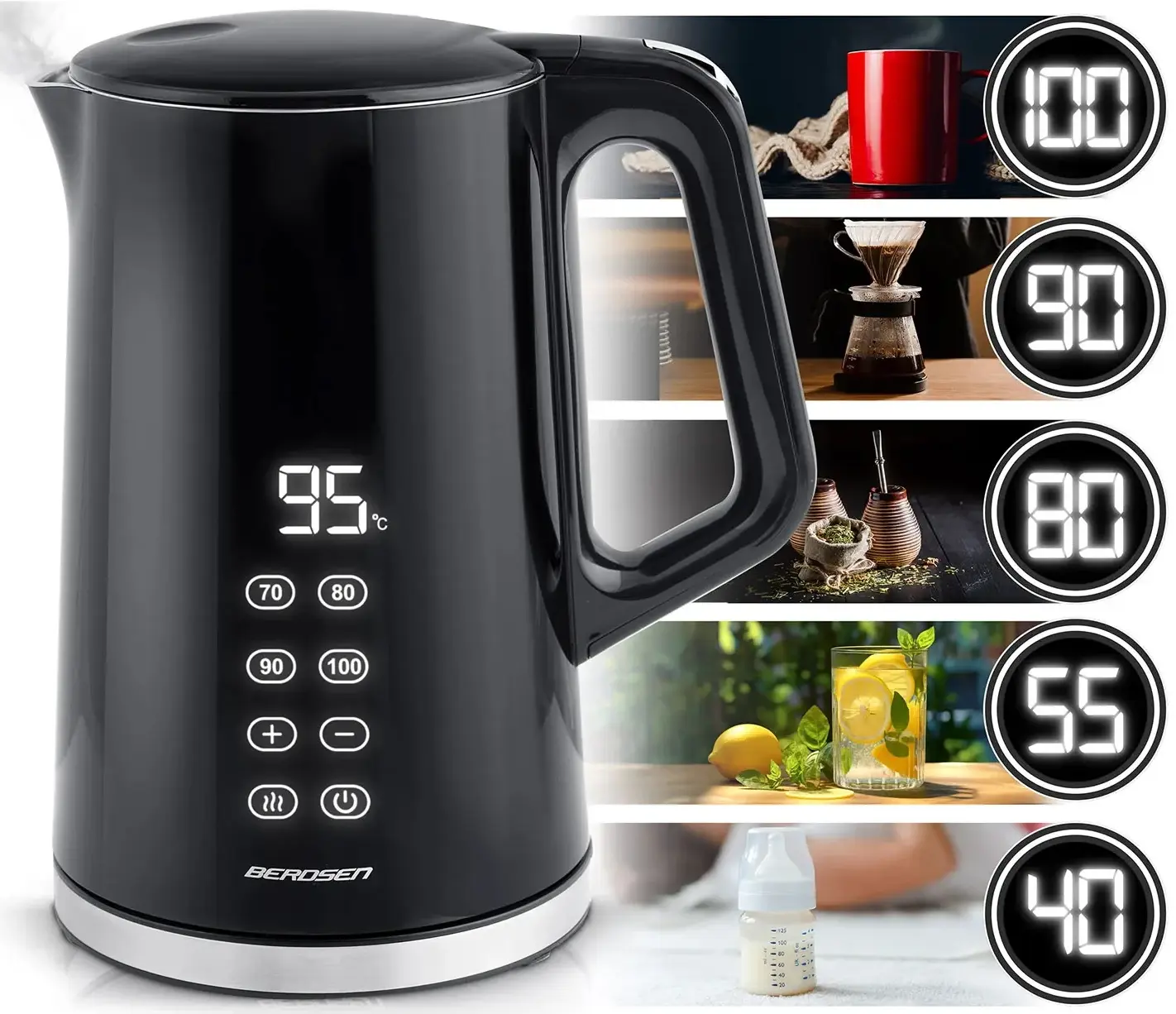 Электрочайник Berdsen BD-713 371300 (Black/Silver) - 3