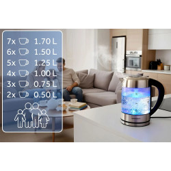 Электрочайник Berdsen BD-714 371400 (Inox/Transparent) Thumb