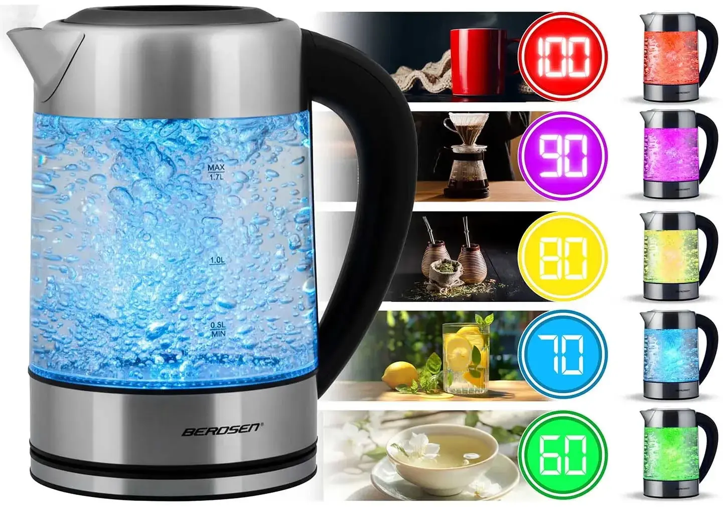 Электрочайник Berdsen BD-714 371400 (Inox/Transparent) - 5
