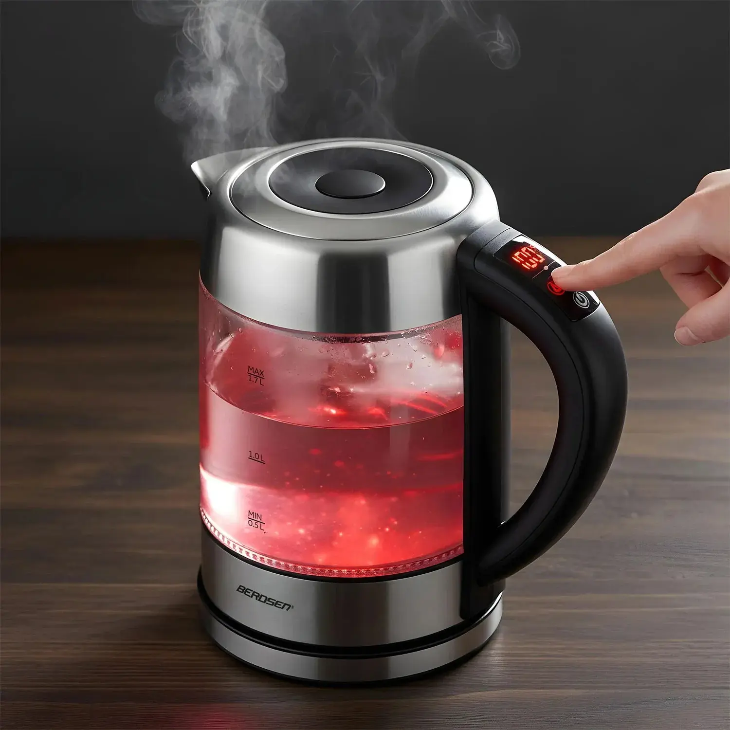 Электрочайник Berdsen BD-714 371400 (Inox/Transparent) - 8