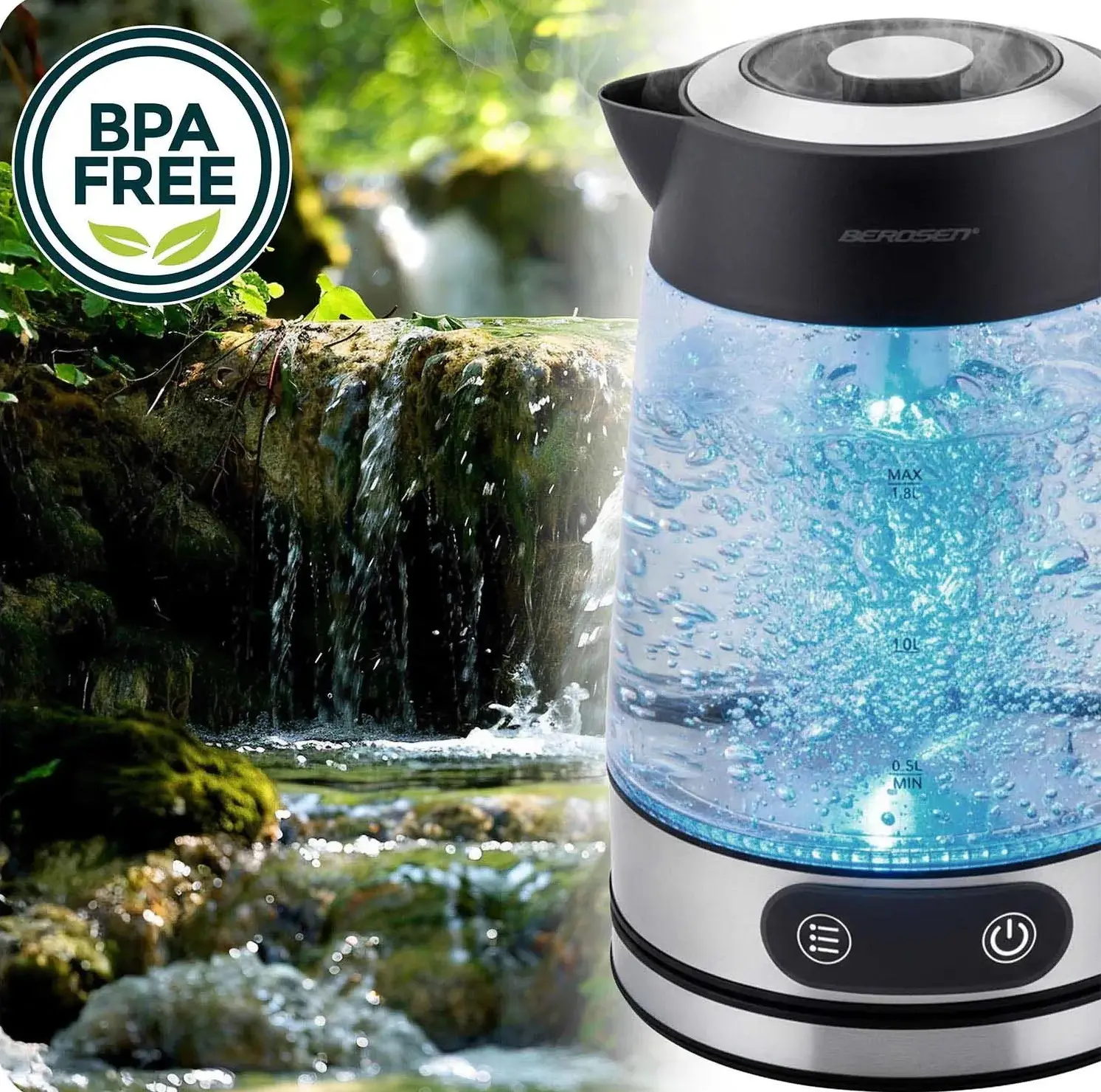 Электрочайник Berdsen BD-715 371500 (Inox/Transparent) - 4