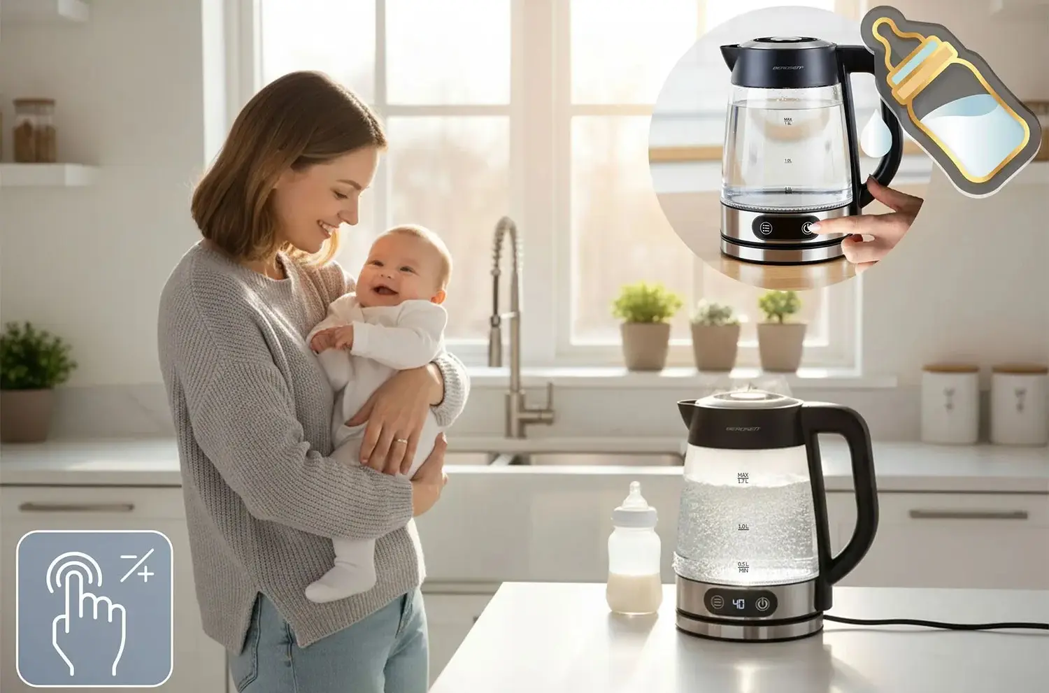 Электрочайник Berdsen BD-715 371500 (Inox/Transparent) - 10
