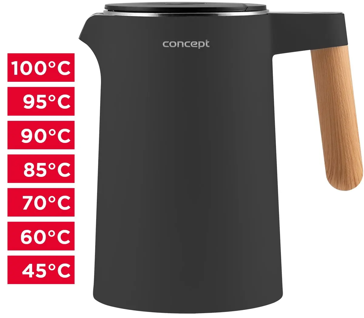 Электрочайник Concept RK3302 (Anthracite/Wood) - 6