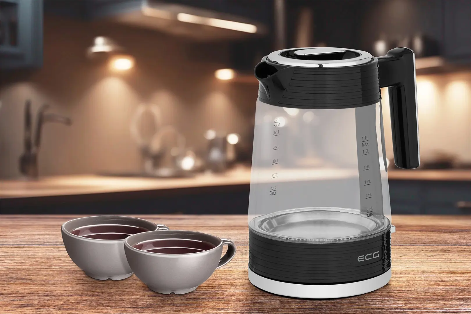 Fierbator electric ECG RK 1750 Stripe (Black/Transparent)