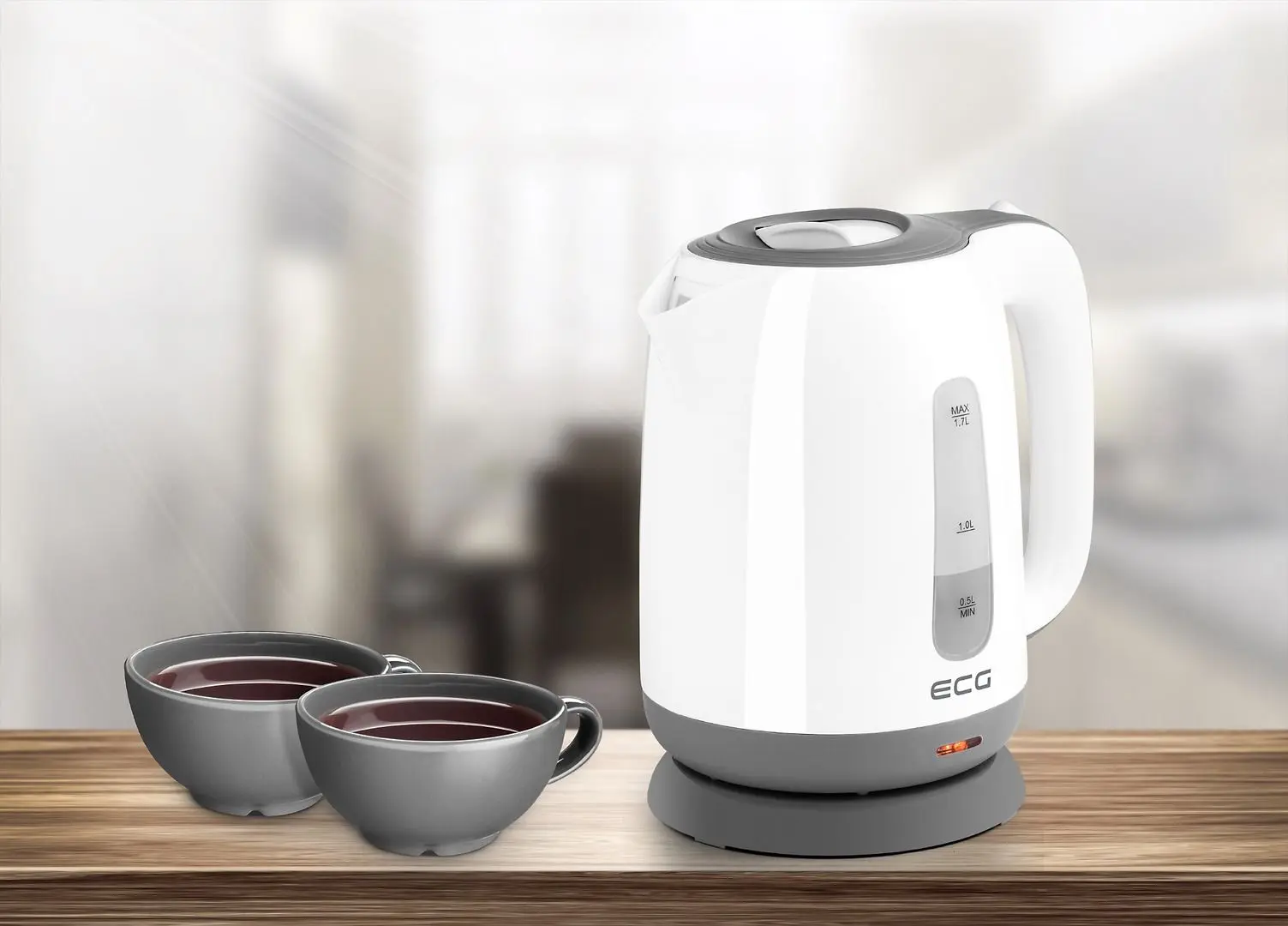 Электрочайник ECG RK 1759 Classica Grigio (White/Grey)