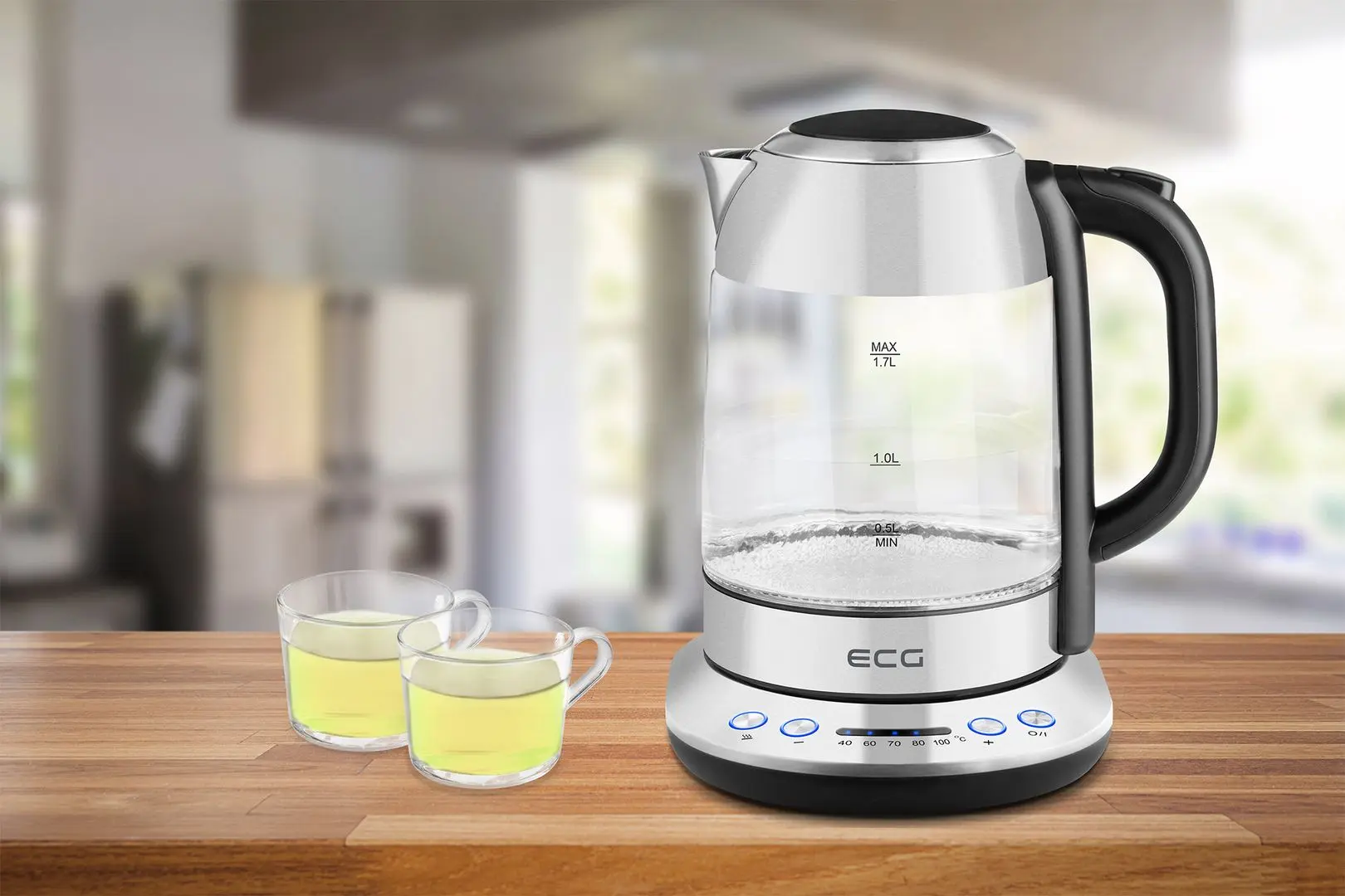 Fierbator electric ECG RK 1781 Glass (Black/Inox)