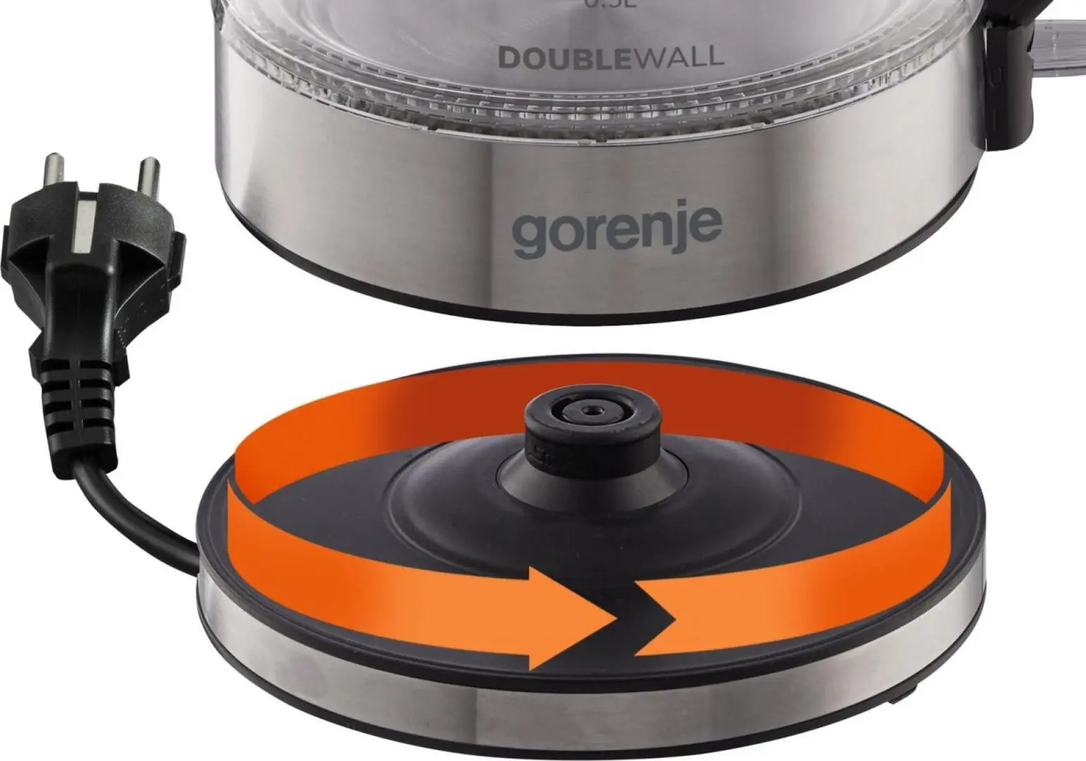 Электрочайник Gorenje K17GDW (Inox/Black)