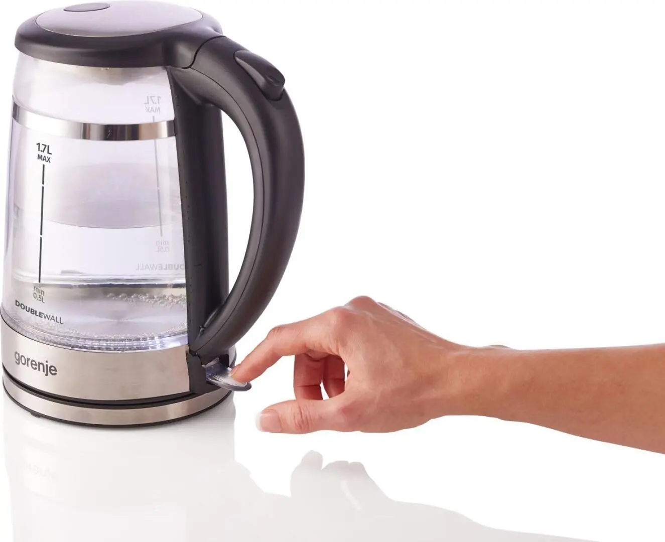 Электрочайник Gorenje K17GDW (Inox/Black)