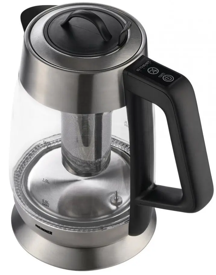Fierbător electric cu infuzor Heinner Cosmo 18 HEK-TF18GX (Inox/Black)