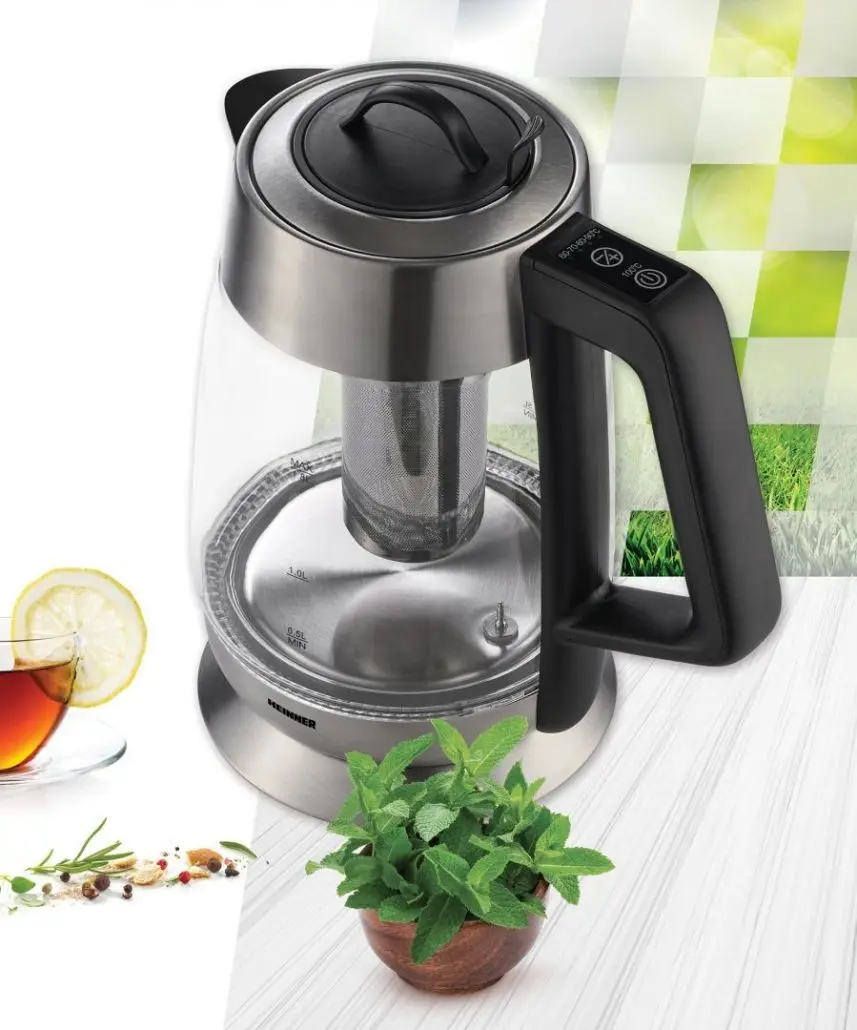 Fierbător electric cu infuzor Heinner Cosmo 18 HEK-TF18GX (Inox/Black)