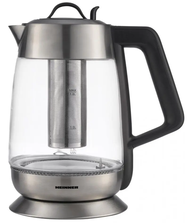 Fierbător electric cu infuzor Heinner Cosmo 18 HEK-TF18GX (Inox/Black)