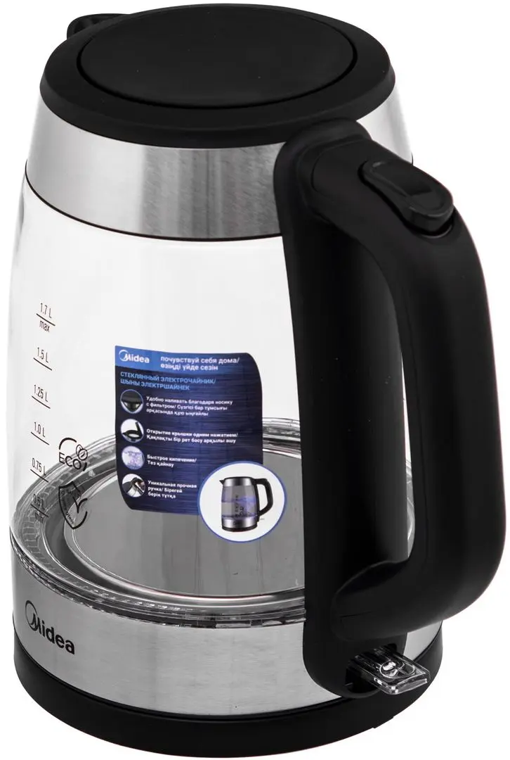 Электрочайник Midea MK-17G03A2 (Silver/Black)