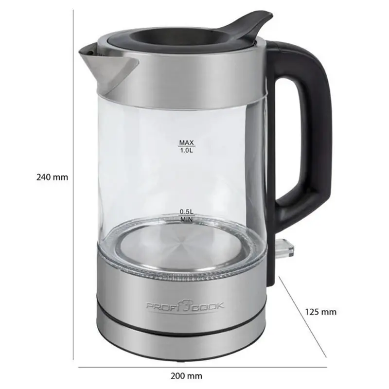 Электрочайник ProfiCook PC-WKS 1229 G 1l (Silver) - 4