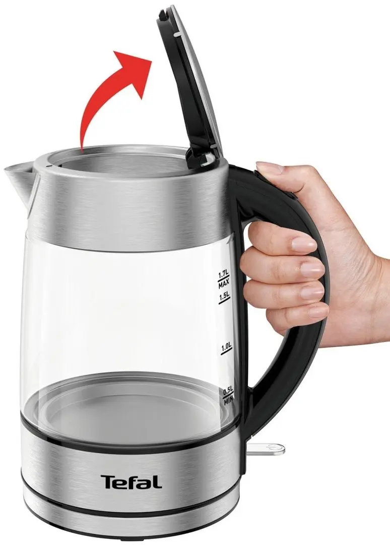 Ceainic electric Tefal Glass Kettle KI772 (Inox/Black)