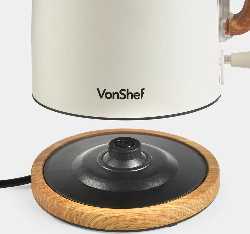 Fierbator electric VonShef Fika 2000173 (Cream/Wood)