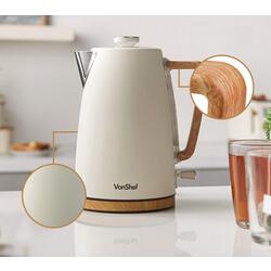 Fierbator electric VonShef Fika 2000173 (Cream/Wood) Thumb