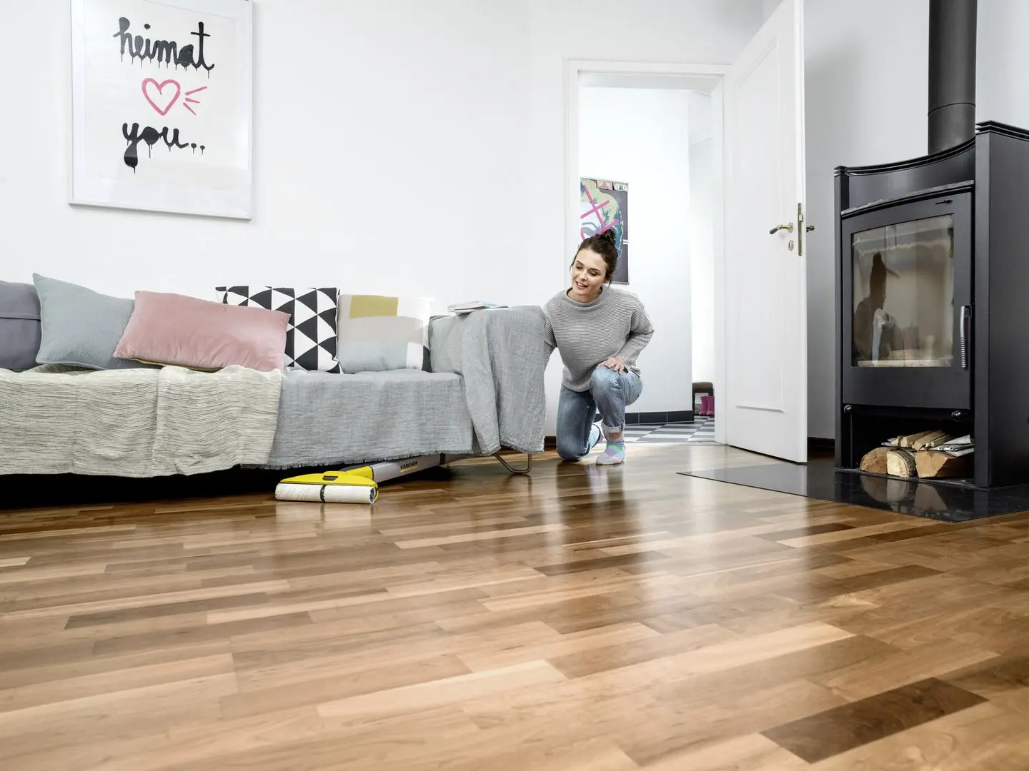 Электрошвабра Karcher EWM 2 (Yellow/Inox) - 3