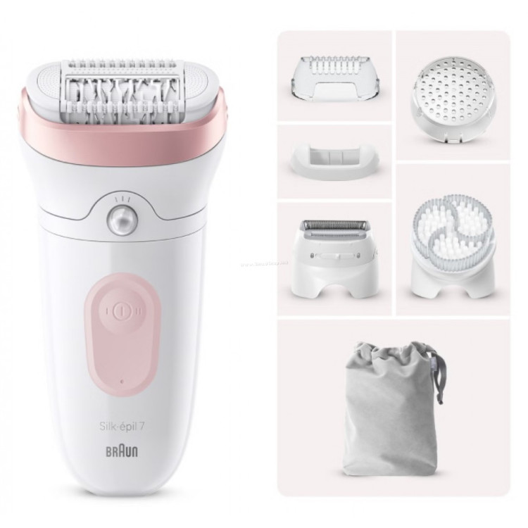 Epilator Braun Silk-Epil S7 SE 7-060 (White/Pink)