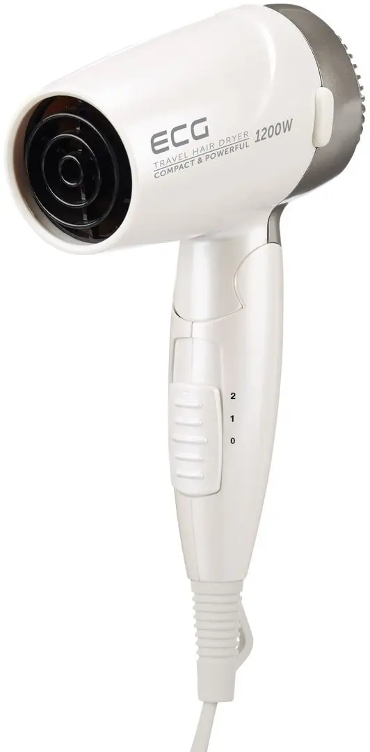 Uscător de păr portativ ECG VV 1200 travel S (White/Silver)