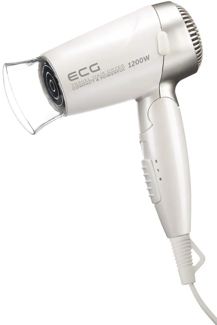 Uscător de păr portativ ECG VV 1200 travel S (White/Silver)