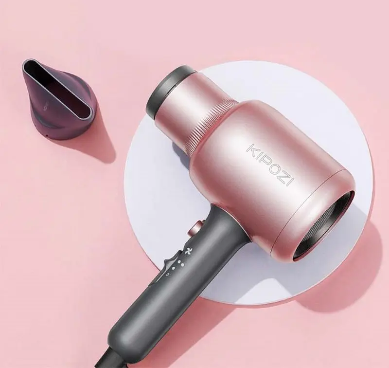 Set uscator + placa de indreptat parul Kipozi QL-5917 + KP-6608 (Pink/Grey)