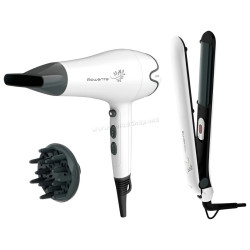 Set uscator de par + placa de indreptat parul Rowenta YD3057F0 (White) Thumb