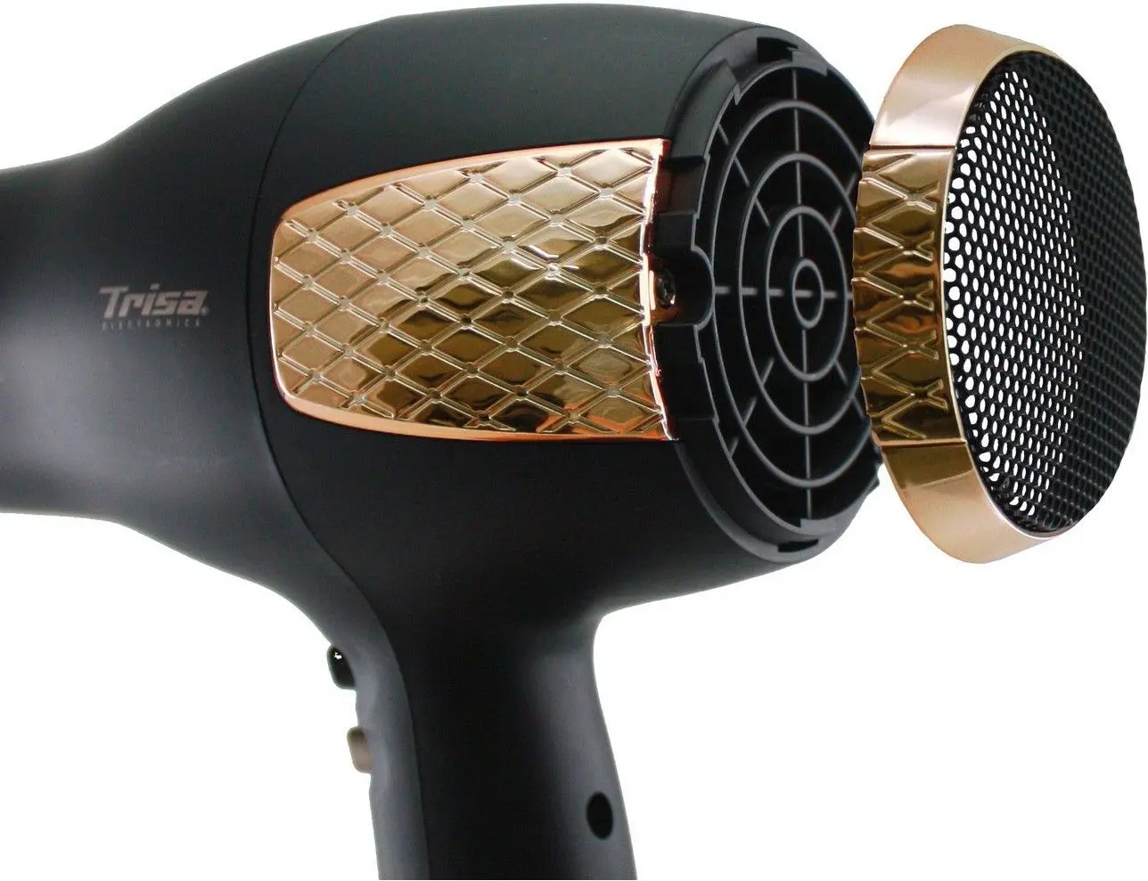 Set uscator + placa de indreptat parul Trisa Glamour Profesional (Black/Gold) - 3