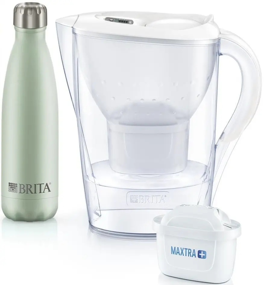 Фильтр-кувшин Brita BR1046231 Marella + Maxtra+ x2 + Termos (White/Green)