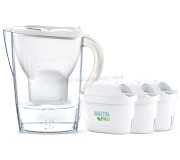 Filtru-cana Brita Marella + 3 filtre Maxtra Pro Pure Performance (White)