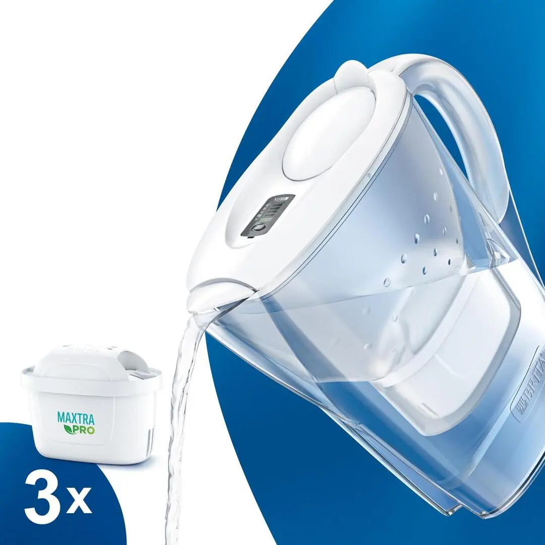 Filtru-cana Brita Marella + 3 filtre Maxtra Pro Pure Performance (White)