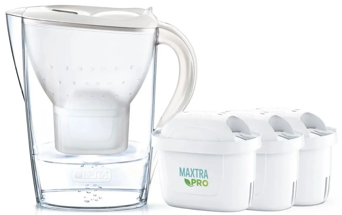 Filtru-cana Brita Marella + 3 filtre Maxtra Pro Pure Performance (White)