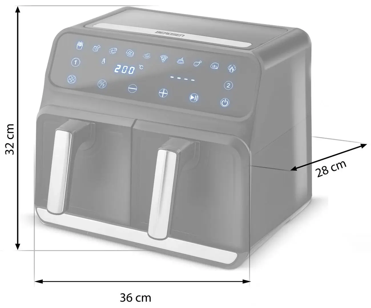 Аэрофритюрница Berdsen BD-653 (Black/Silver)
