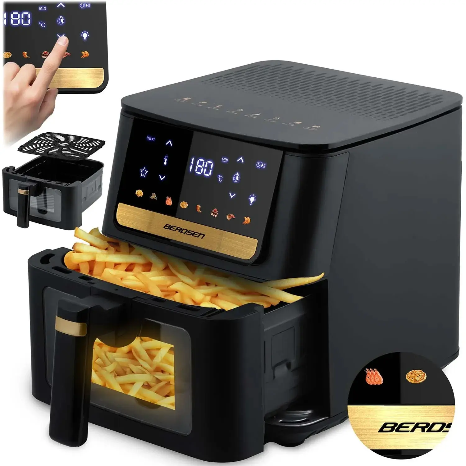 Аэрофритюрница Berdsen BD-655 365501 (Black/Gold) - 2