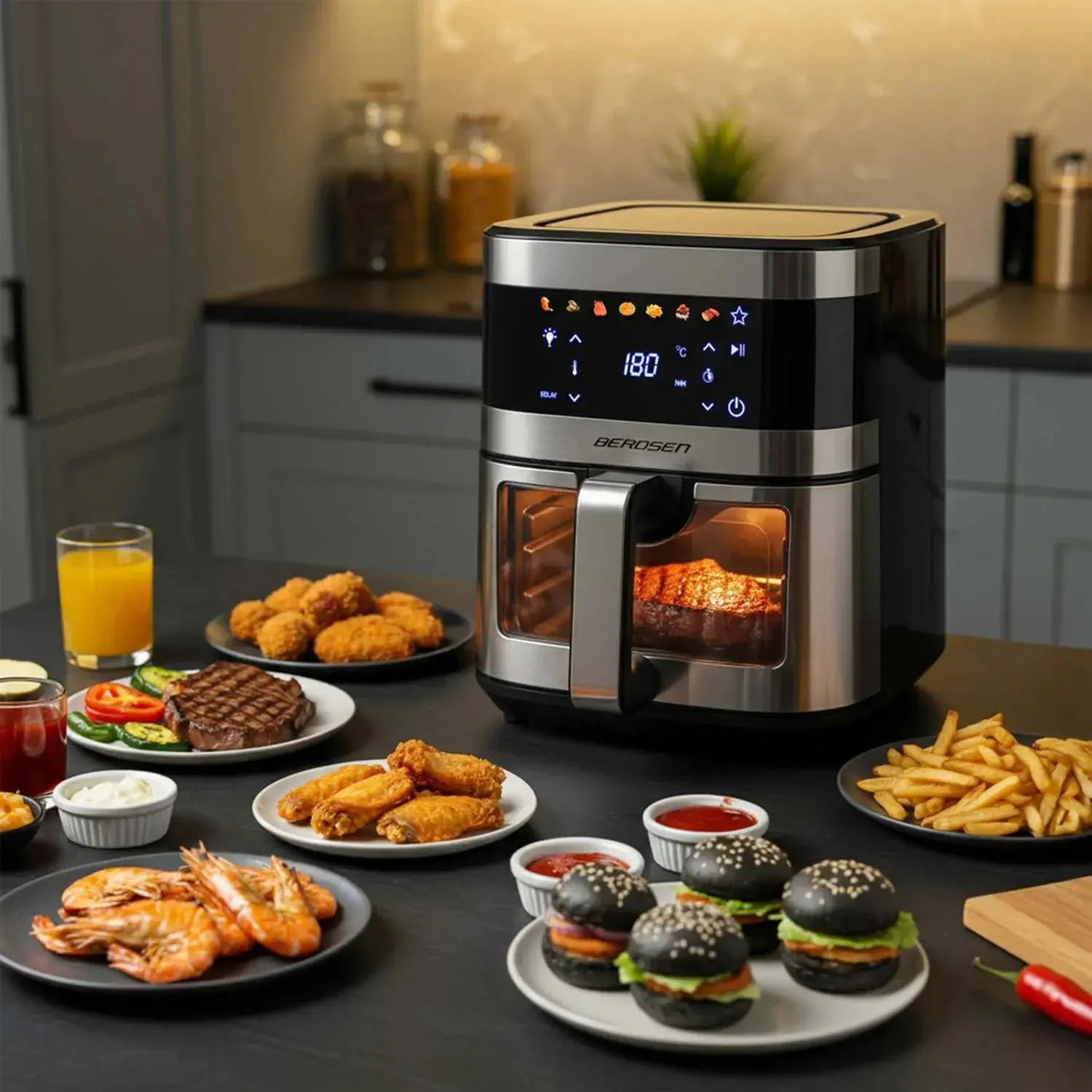 Аэрофритюрница Berdsen BD-656 365600 (Inox/Black) - 14