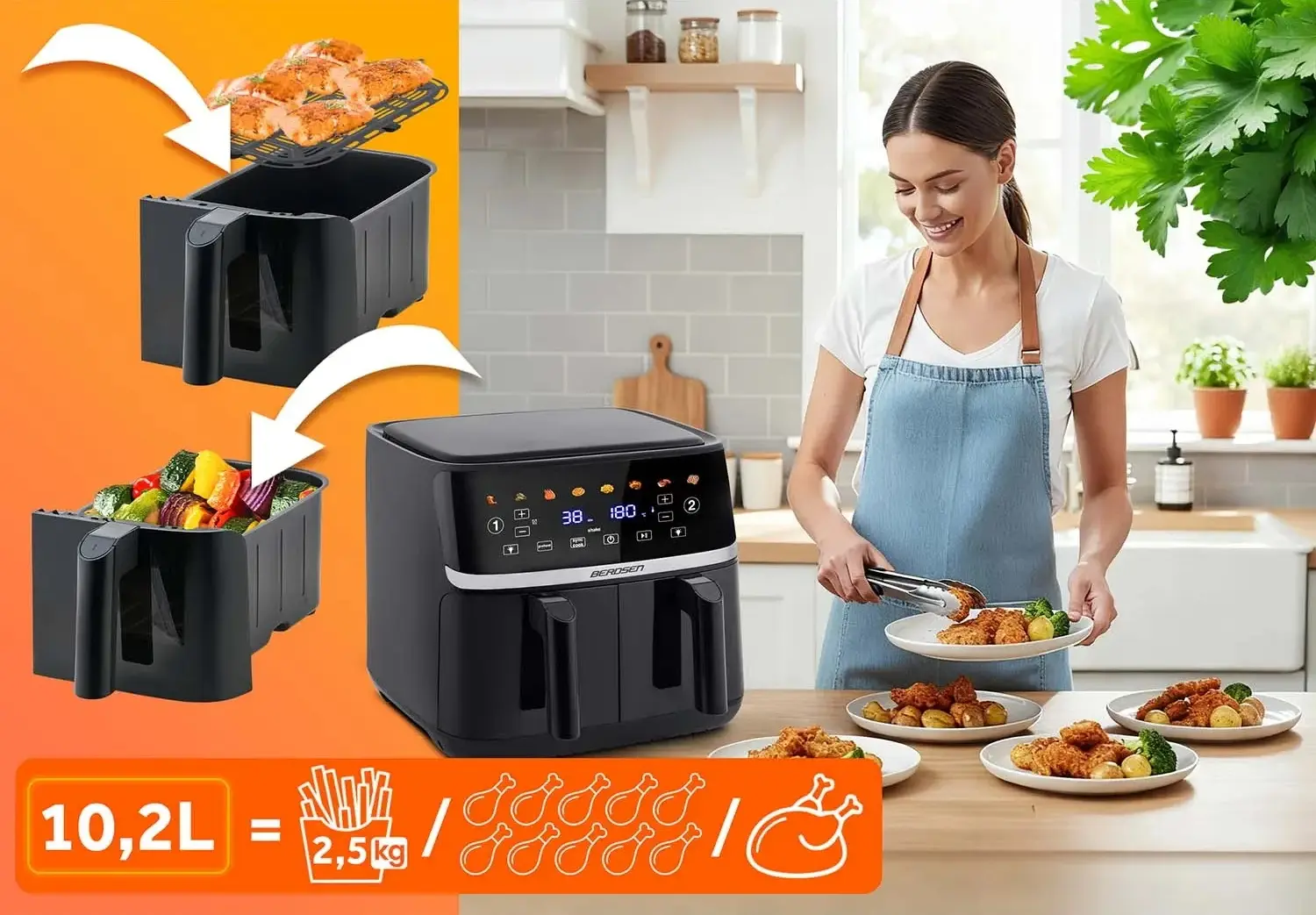 Аэрофритюрница Berdsen BD-657 365700 (Black) - 5