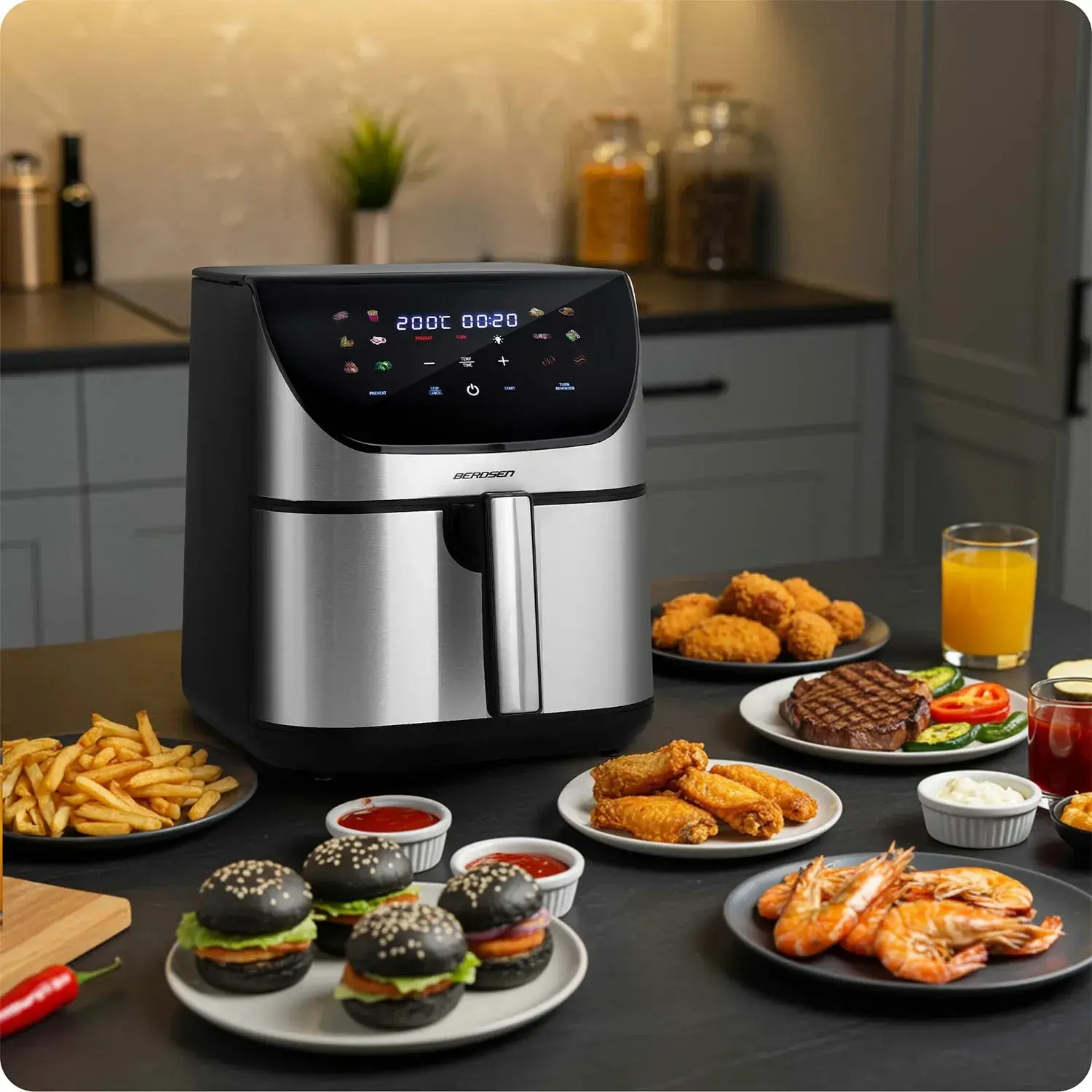 Аэрофритюрница Berdsen BD-659 365900 (Black/Inox) - 6