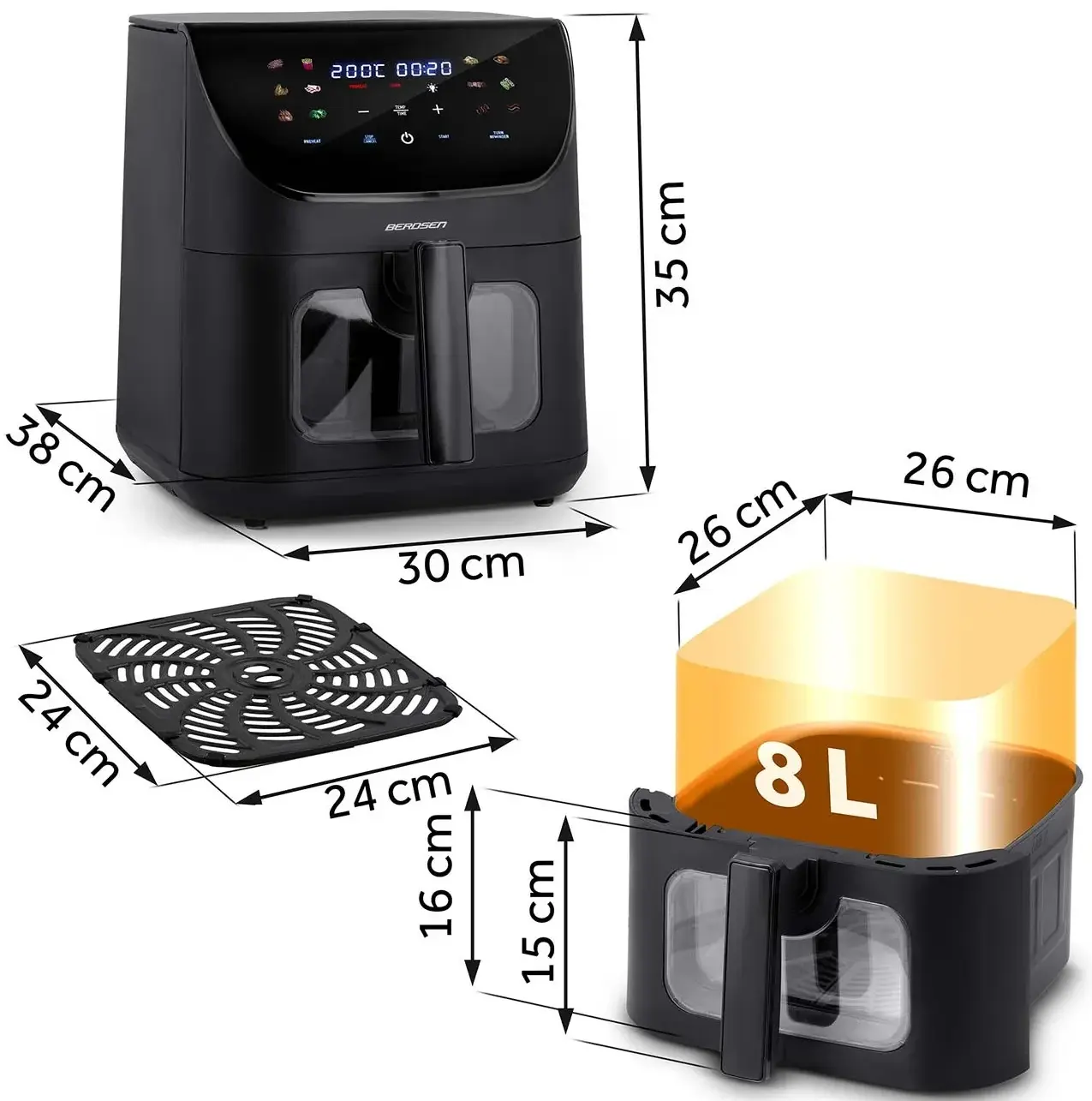 Аэрофритюрница Berdsen BD-660 366000 (Black) - 2