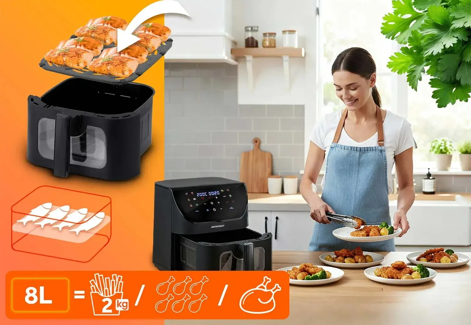 Аэрофритюрница Berdsen BD-660 366000 (Black) - 8