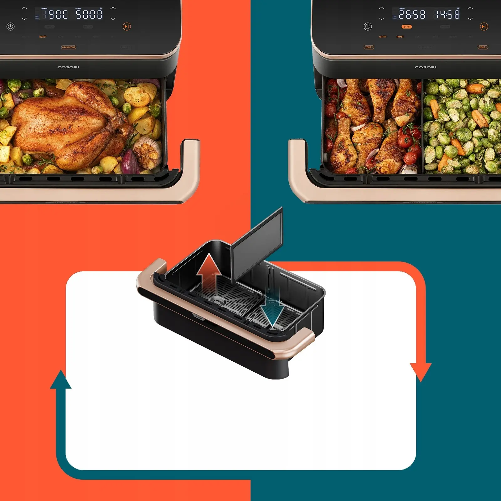 Аэрофритюрница Cosori Twinfry Dual (Black) - 10