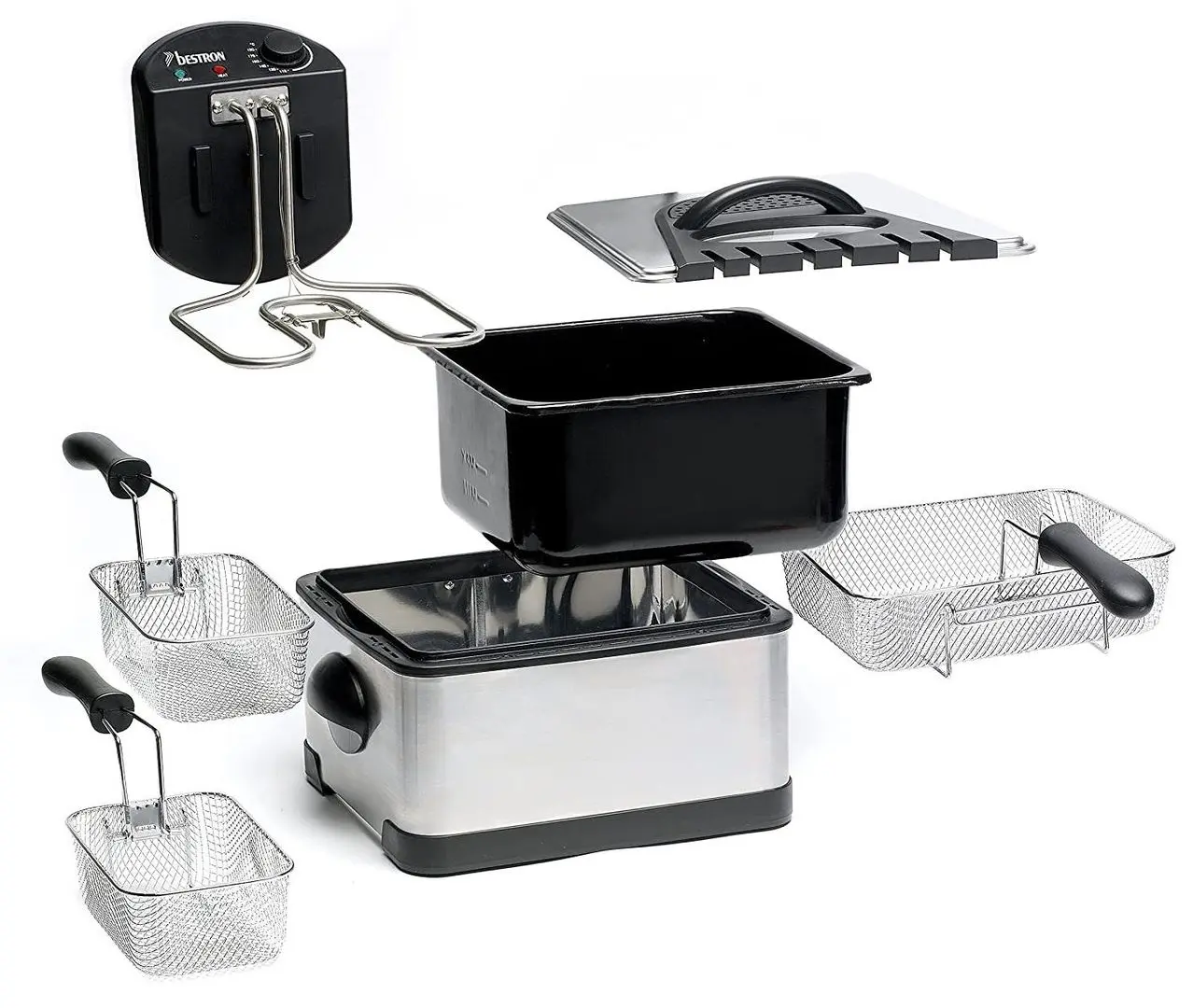 Фритюрница Crown CDF-4L3BX (Black/Inox) - 4