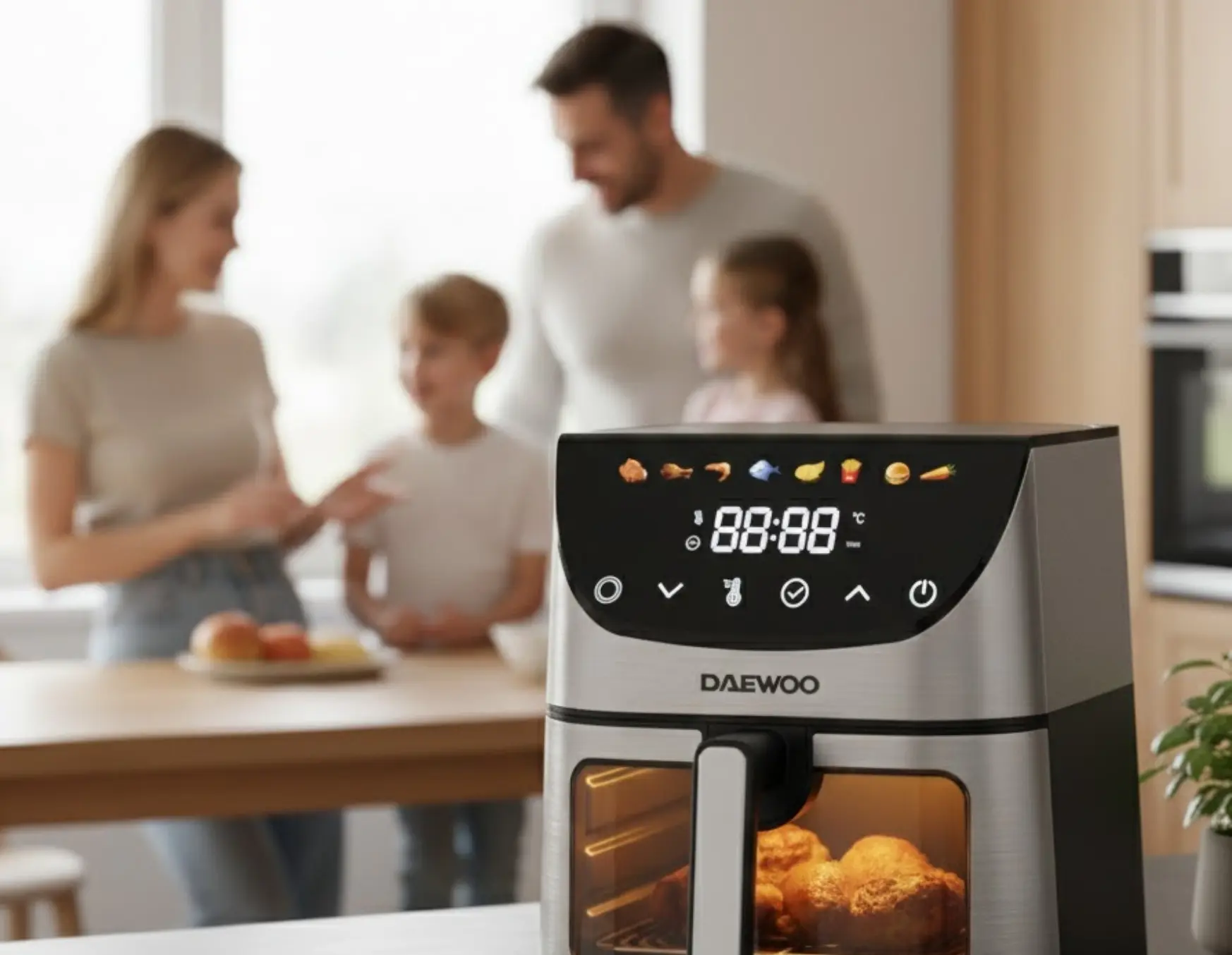 Аэрофритюрница Daewoo DAF1600IX (Inox/Black)