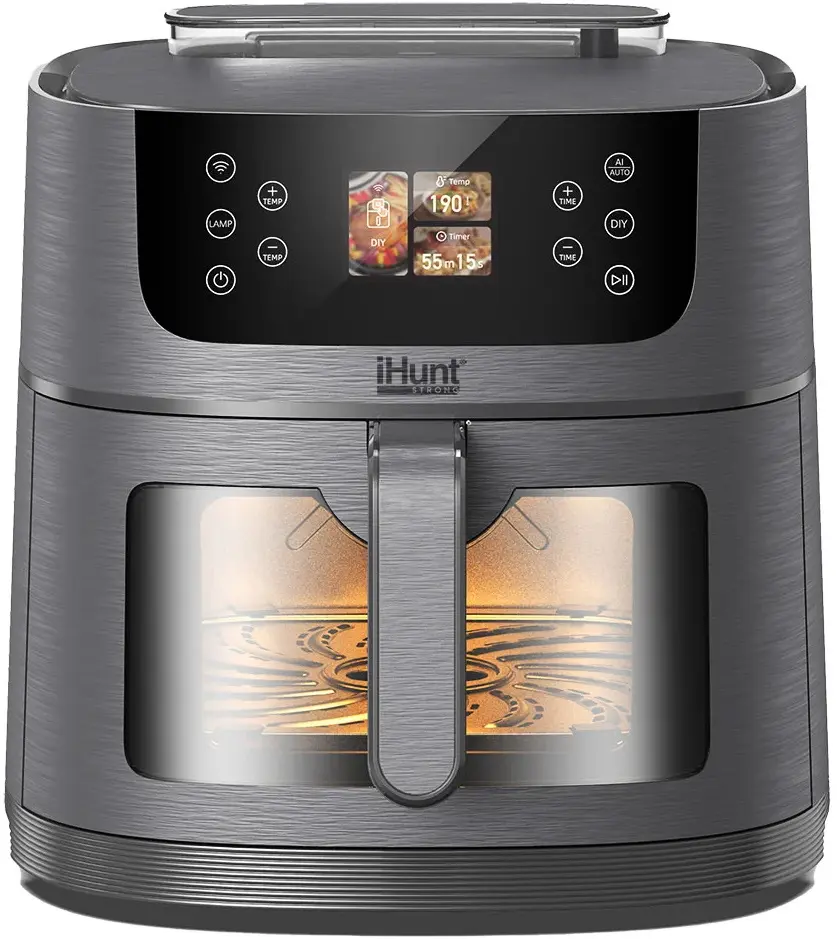 Friteuza cu aer cald iHunt Bro AI Steam 8L (Silvery Grey)