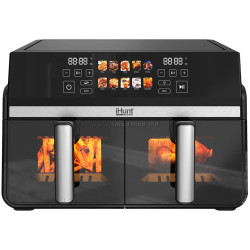 Friteuza cu aer cald iHunt Bro Dual 10L (Black/Inox)