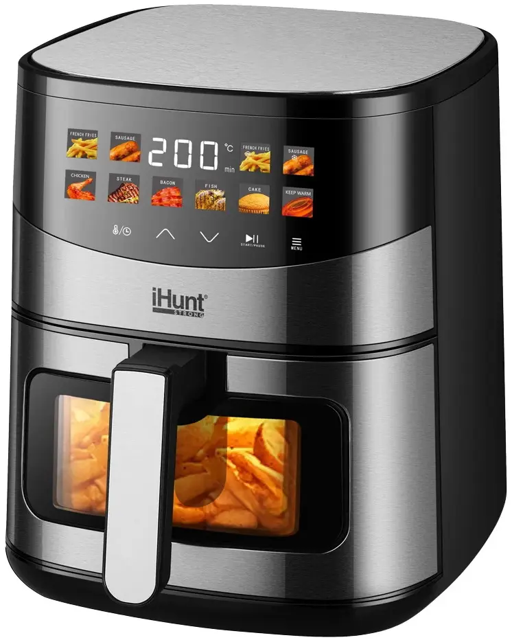 Friteuza cu aer cald iHunt Bro Ultra 6.5L (Inox/Black)